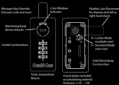 Combi-Cam Ultra 7440 S 5/8 Chro No-Key FJM Security Lock Cabinet